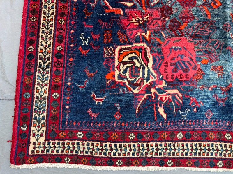 Antique Caucasian Floral Hand-Knotted Geometric Decor Rug, Tribal Faded Area Rug gallery