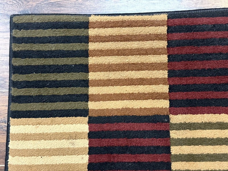 Vintage Power Loomed Rug 3.6 x 5, Brown Beige Black Tan, Box Design gallery