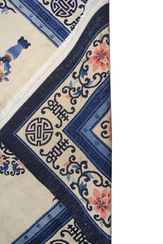 9x12 Vintage Chinese Peking Art Deco Rug Ivory 254cm x 353cm C.1930 gallery