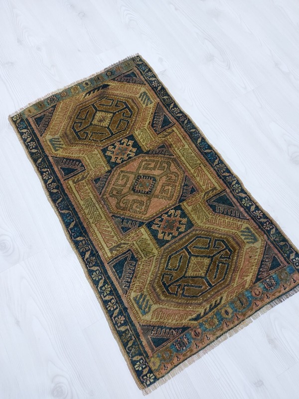 Rare Antique Rug Medium Runner Rug Handmade Old Decor Rug Sewan Kazak Rug j gallery