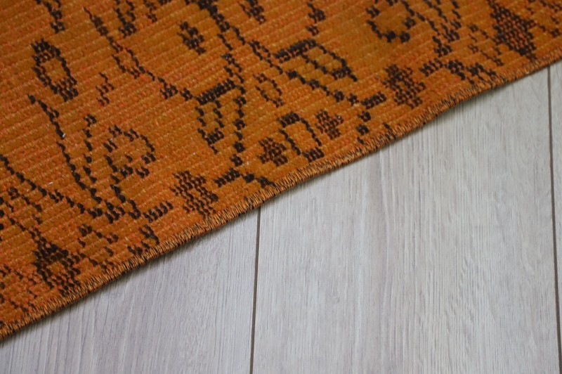 Turkish Orange Runner Rug Anatolian Handmade Hallway Carpet Ethnic Decor 2x10ft gallery