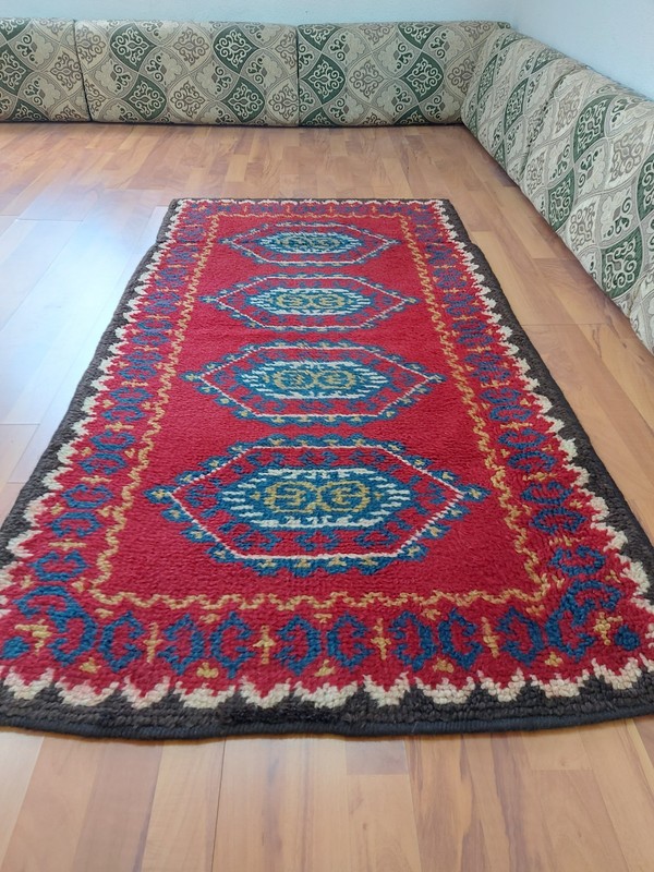 Antique red drgon Tibetan Monastery Rug Handmade 1850 Runner Rug Uniques Rug gallery