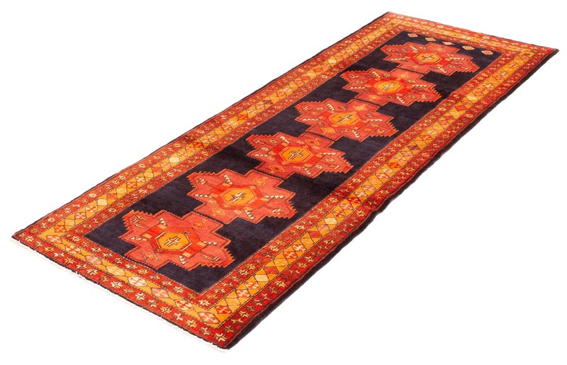4'1" x 10'4" Vintage Hand-knotted Runner Rug Traditional Oriental Wool Carpet gallery