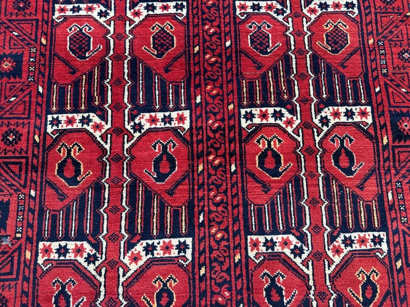 3'5" x 6'6" Vintage Afghan Turkoman Ersari Hand-Knotted Wool Rug Soft Pile Rug gallery