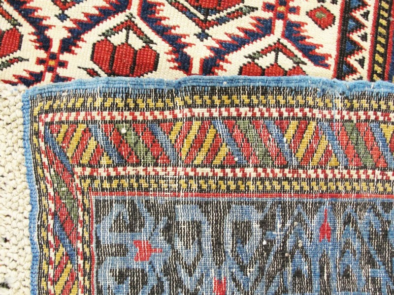 4'3" x 6'8" Antique Kuba, Kazak Rug, Caucuses, c-1880's, #17007 gallery