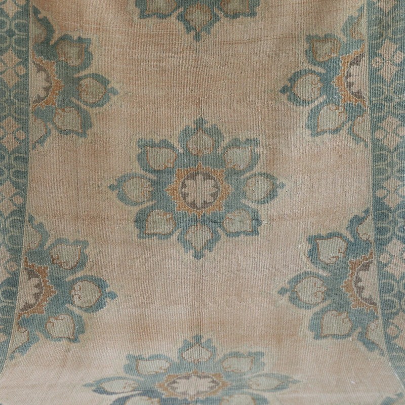 Vintage Oushak Rug Hand Knotted Wool Turkish Area Carpet 5x10 Ft Large Anatolian gallery
