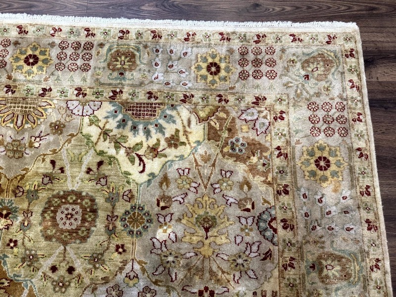 Indo Per'sian Rug 8x10, Indian Rug, Soft Wool Rug, Oushak Style Rug Handmade Rug gallery