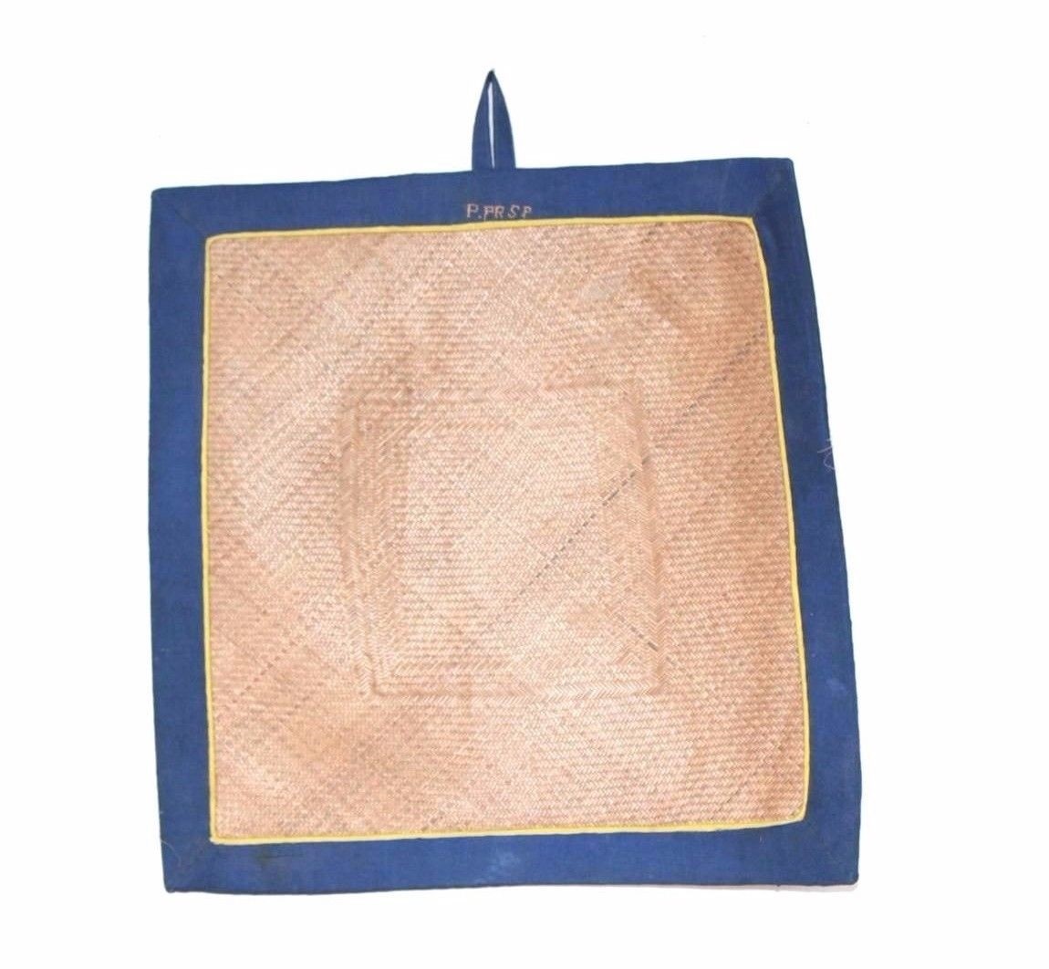 Yoga & Food Eating Small Cane Mat 1980's Old Vintage Antique Home Decor gallery