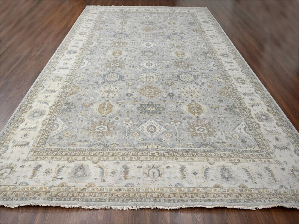 Exquisite Grey Color, Original Antique Oushak Collection Rug 12'3" x 17'8"