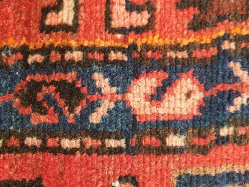 Vintage Traditional Handmade Karajeh Wool Multicolor Rug 198x115cm gallery