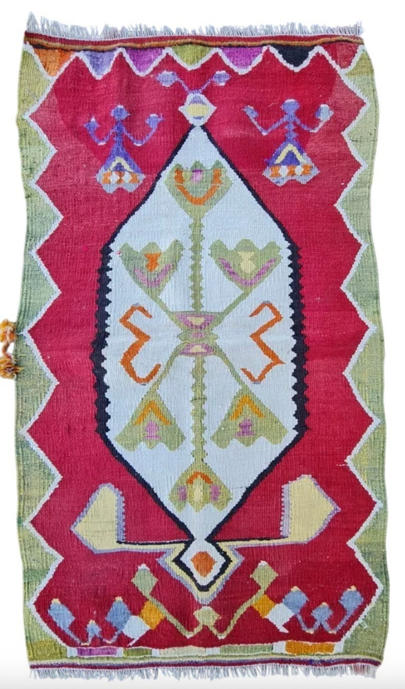 Monastery Rug, Antique kilim, small kilim, rug 2x4, Handmade rug, Turkish kilim