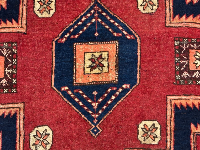Vintage Ardebil Oriental Rug 5x8 Red Wool Hand Knotted Tribal Geometric Carpet gallery