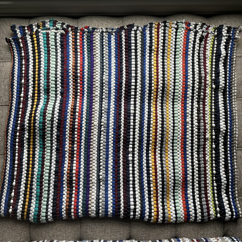 Vintage Hand Loomed Rag Rugs 41”X23” And 37”X21” gallery