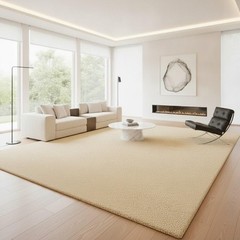 Hand-Tufted Wool Area Rug Solid Pattern Soft Contemporary Carpet for Home Décor