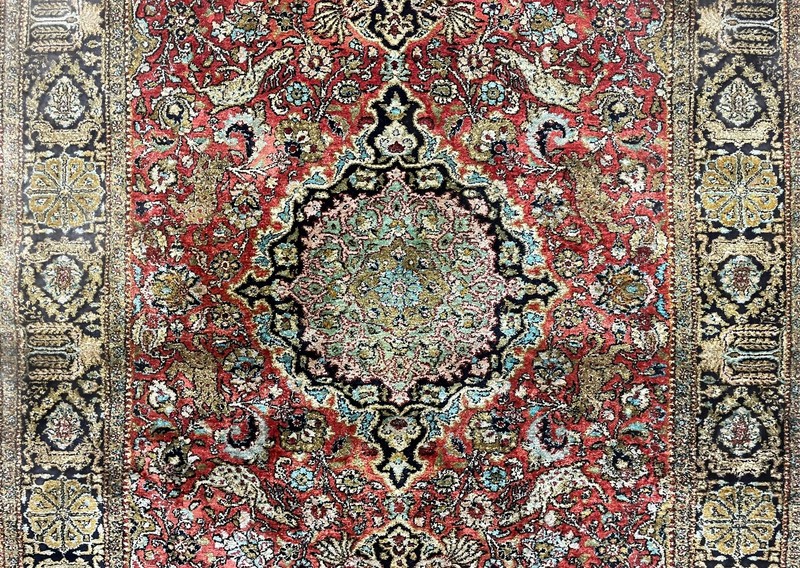 3' X 5' Vintage Fine Hand Made Turkish Oriental Silk Rug 400 KPSI Wow gallery