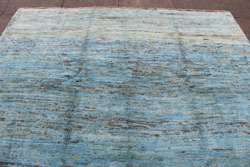 Vintage Traditional Hand Made Oriental Gabbe Wool Blue Large Carpet 296x235cm gallery