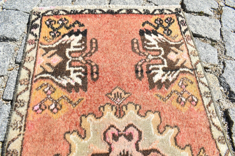 Vintage Turkish Rug 1'6'' x 2'9'' ft Anatolian Oushak Rug Hand Knotted Area Rug gallery