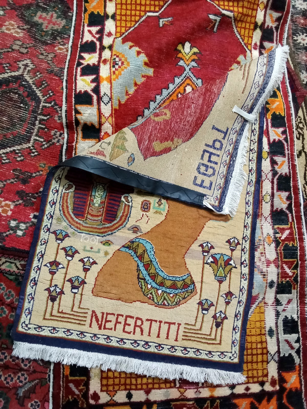 Egypt Made Carpet Handmade Beige Color 2 X 4 Ft Rug Nefertiti Pictorial Carpet gallery
