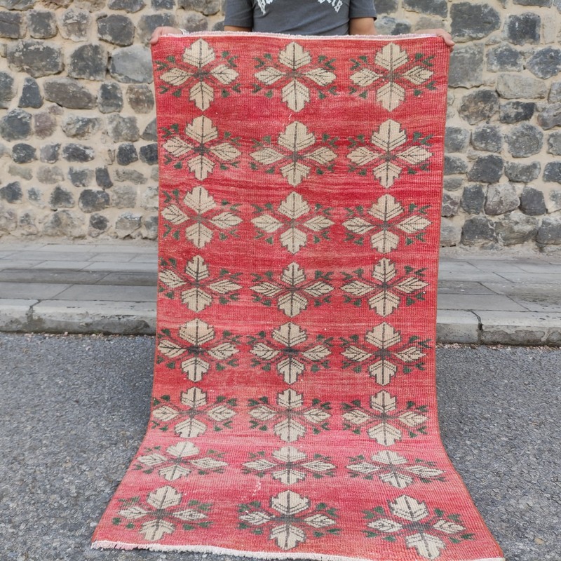 Turkish Rare pattern Old Area Rug 2.76 x 5.45 ft, 3x5 Kitchen Carpet 84 x 166 cm gallery