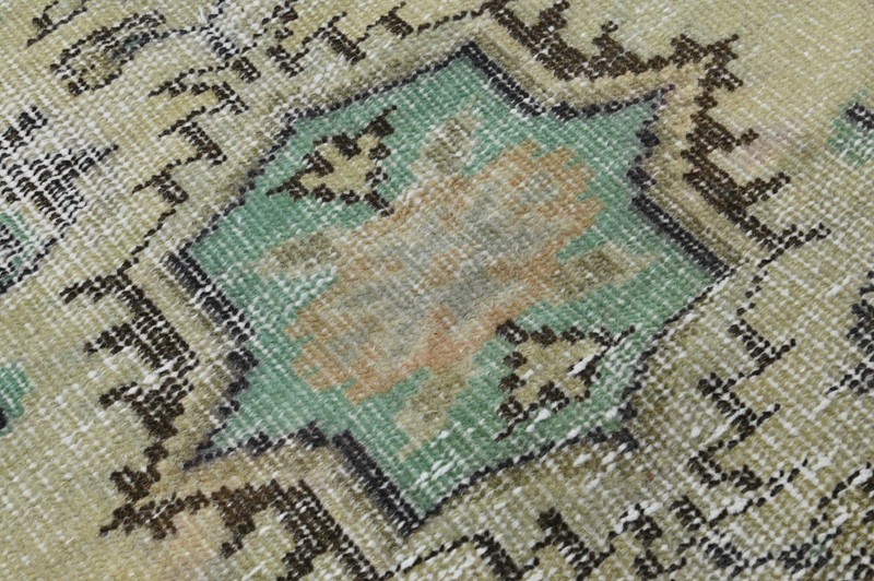 Oushak Turkish Vintage Rug 5x9 Kilim Rug Anatolian Handmade Boho Decor GREEN gallery