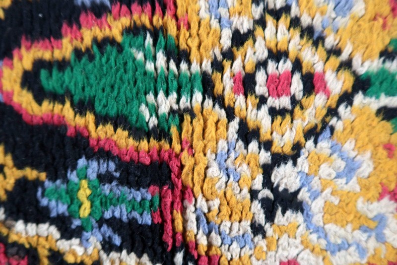 Vintage French Savonnerie rug 2.9' x 5.7' (90cm x 176cm) 1960s - 1C847 gallery