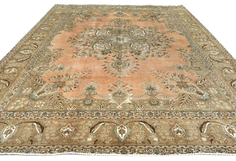 10X12 ft Handmade Semi-Antique Oriental Rug Distressed Medallion Design Carpet gallery