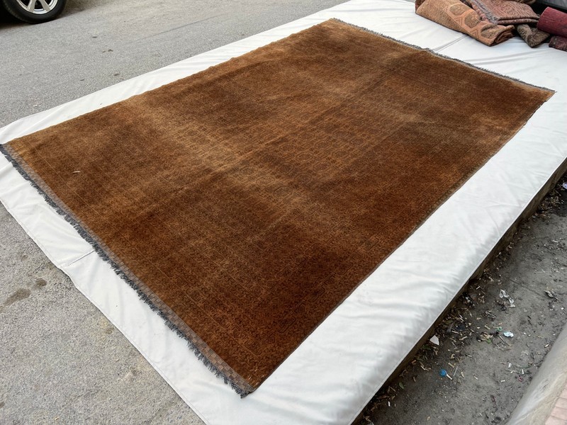 8x11 Antique Turkmen Rug, Hand Knotted Tribal Vintage Brown Boho Living Room Rug gallery