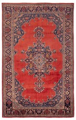 Vintage Hand-Knotted Area Rug 7’4″ x 11’9″ Traditional Oriental Wool Carpet