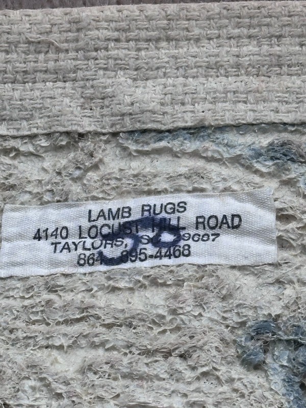 Vintage Lambs Wool Carpet Rug Squares 12"x 12" Leaf pattern Ivory Green Set of 4 gallery