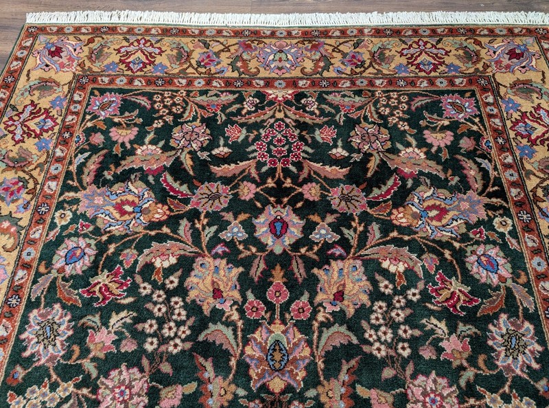 Romanian Rug 7x10, Signed By Master Weaver, Forest Green, Oriental Carpet gallery