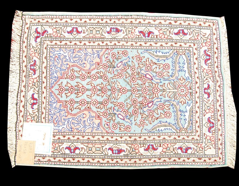 Antico Tappeto Hereche / Hereke in seta 100% Misura 55x42 CM gallery