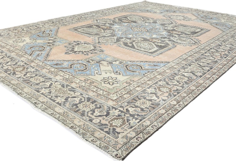 Antique Vintage Distressed Oriental Rug Classic Floral Design Carpet 8'6X12'4 ft gallery