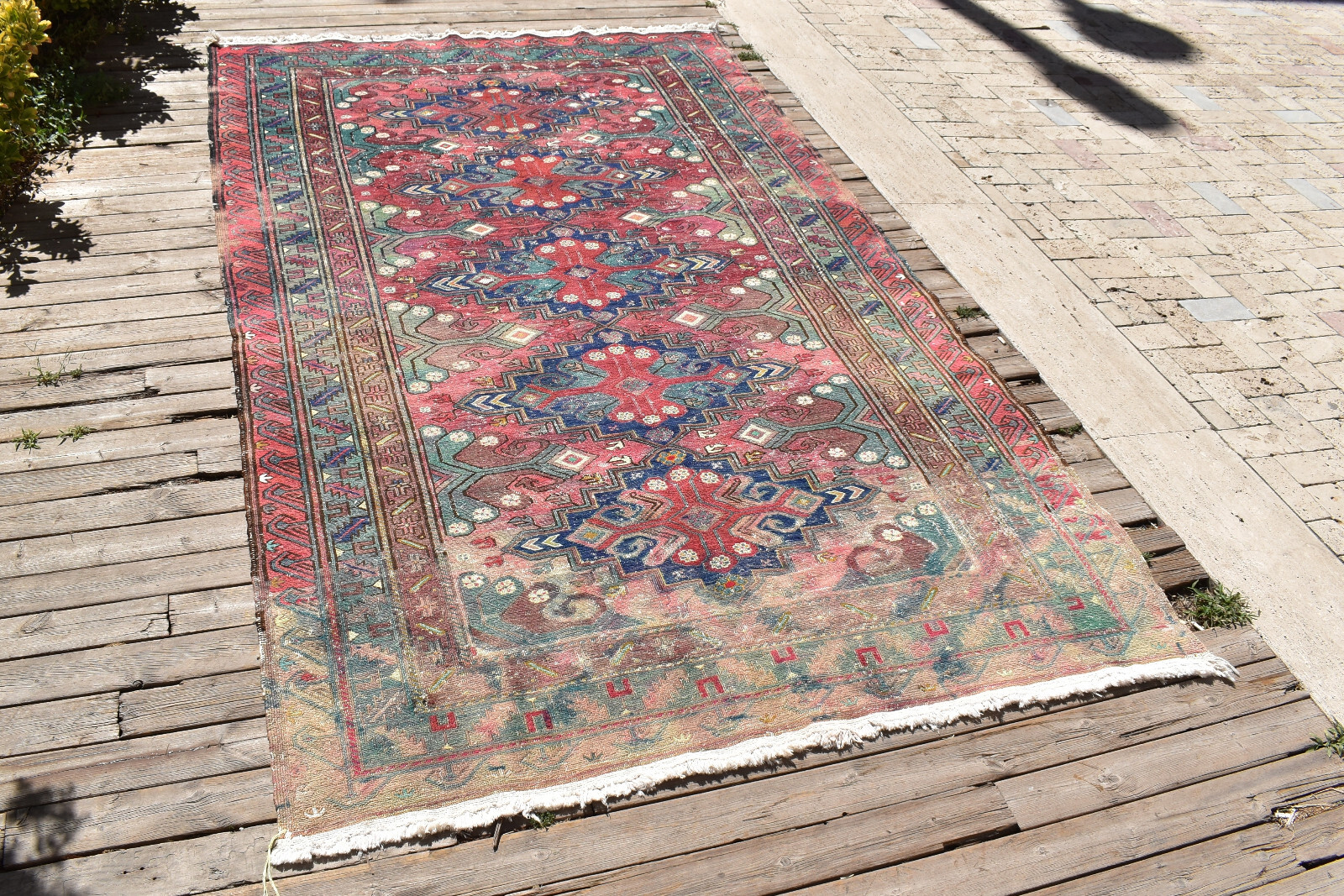 Caucasian Rug 62''x108'' Hand Woven 5x9 Antique Vintage Sumak Kilim 160x277cm gallery