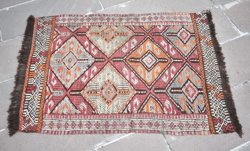 Vintage Turkish Rug 34'' x 49'' Anatolian Taurus Mountain Nomadic Woven Wool Rug gallery