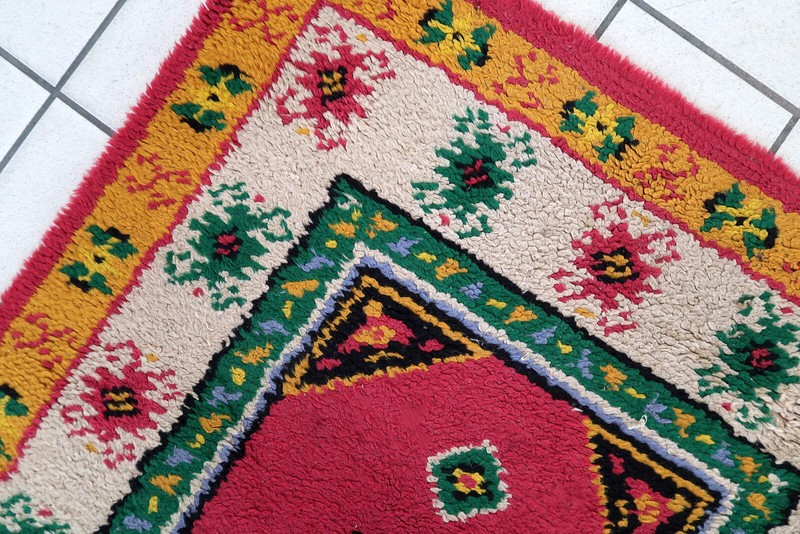 Vintage French Savonnerie rug 2.9' x 5.7' (90cm x 176cm) 1960s - 1C847 gallery