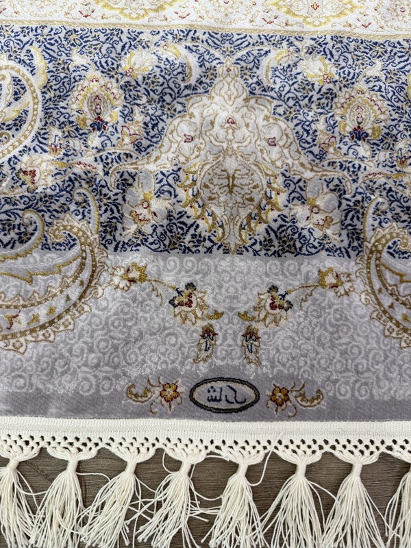 Turkish Silk Rug 10x14 ft Gray Blue Oriental Area Rug Elegant Paisley Design gallery