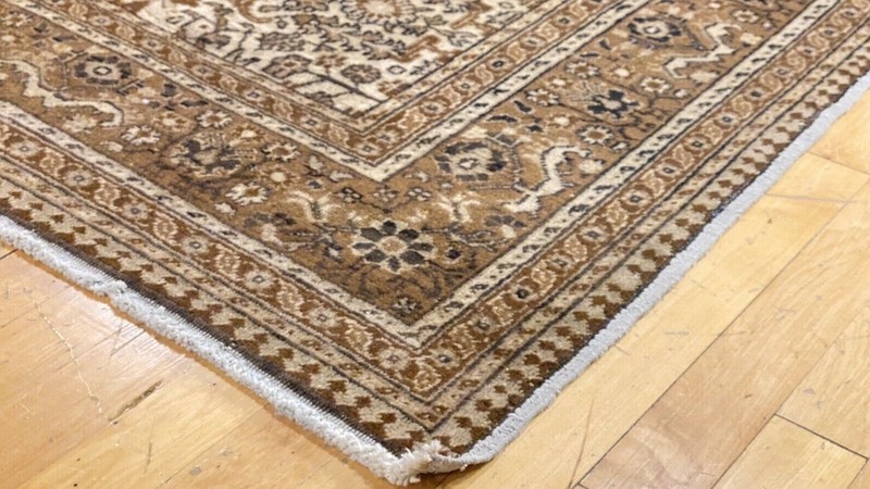 Bohemian Antique 1920-1930's Wool Pile Wool Colored Bunyan Area Rug 6’6x9’4” gallery