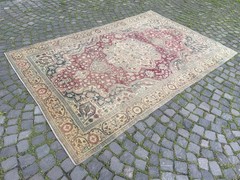 Bohemian Large Rug, Turkish Vintage Rug, Handmade Wool Rug, 6,1 x 9,5 ft