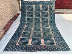 7×10 Antique Distressed Rug Low Pile Geometric Faded Handmade Living Room Carpet