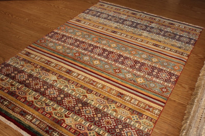 5' X 7' HANDMADE CAUCASIAN DESIGN FINE QUALITY WOOL RUG MULTI COLOR ARE RUG gallery