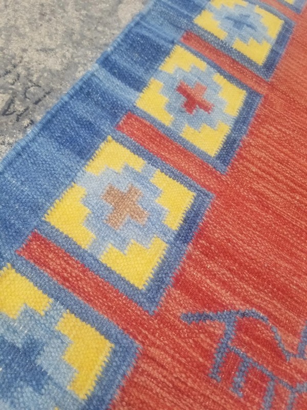 Fine Vintage Traditional Handmade Gabbeh Wool Multicolor Kilim 4.1x2.3 ft gallery