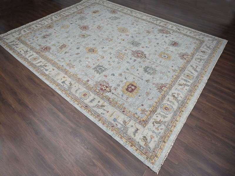 14'x17'9'' Exquisite, Grey, Vegetable Dyes,Hand Knotted,Angora Wool Oushak Rug gallery