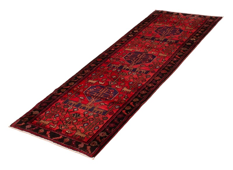 3'7" x 9'10" Vintage Hand-knotted Runner Rug Traditional Oriental Wool Carpet gallery
