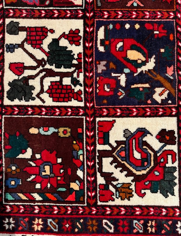 Handmade Vintage 4 Seasons Design Oriental Rug,Garden Motifs,Light Distress,7x10 gallery