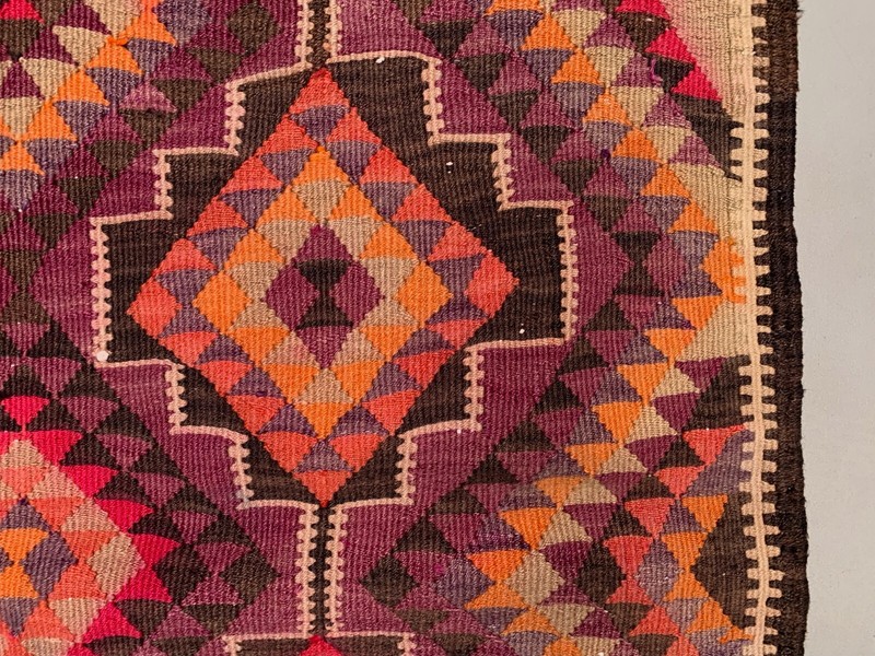Old Turkish Kilim Runner 360x107 cm, Vintage Kelim Rug, Long and Narrow gallery