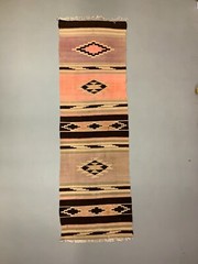 Vintage Turkish Kilim 300×95 cm Wool Kelim Rug Large Pink Beige Brown Runner