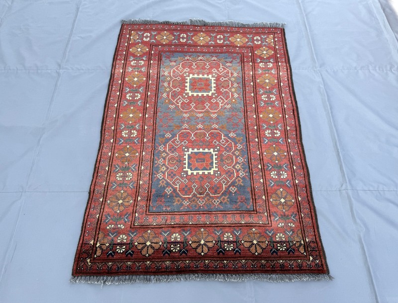 1960s Antique Afghan Turkmen Rug 3x5 Hand Knotted Persian Style Oriental Carpet gallery