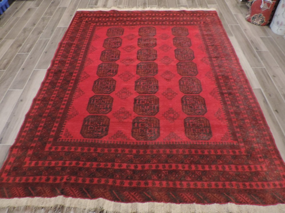 7x9ft. Handmade Room Size Afghan Bokharra Wool Rug