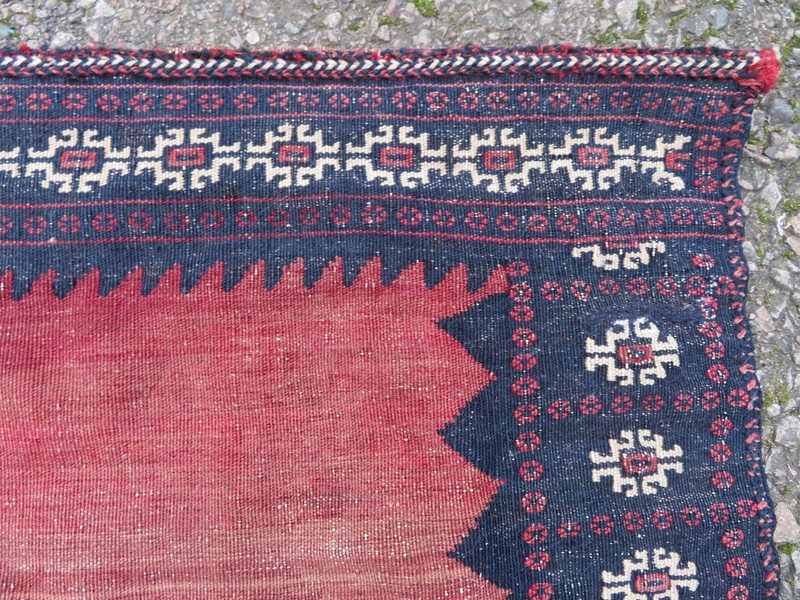 Antique A*f*s*h*a*r Dining Or Bread Sofreh Rug. 112cm X 115cm. gallery