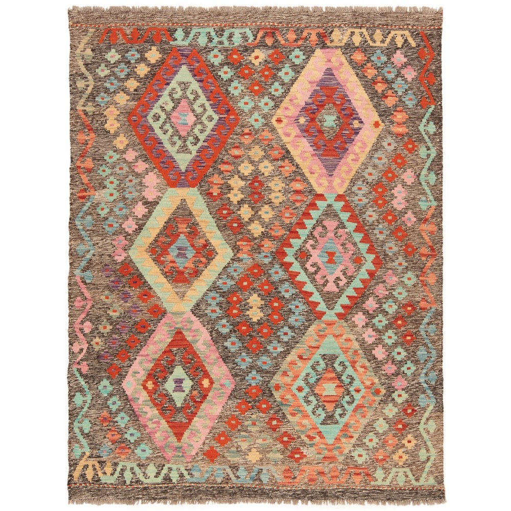 Kelim Afghan 196x151 cm Handwoven Oriental Carpet Rug Kilim